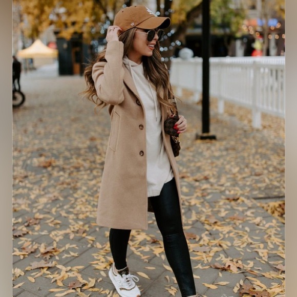 London Fog Jackets & Blazers - London Fog Women’s Oatmeal Heather Wool Blend Pea coat Sz XL